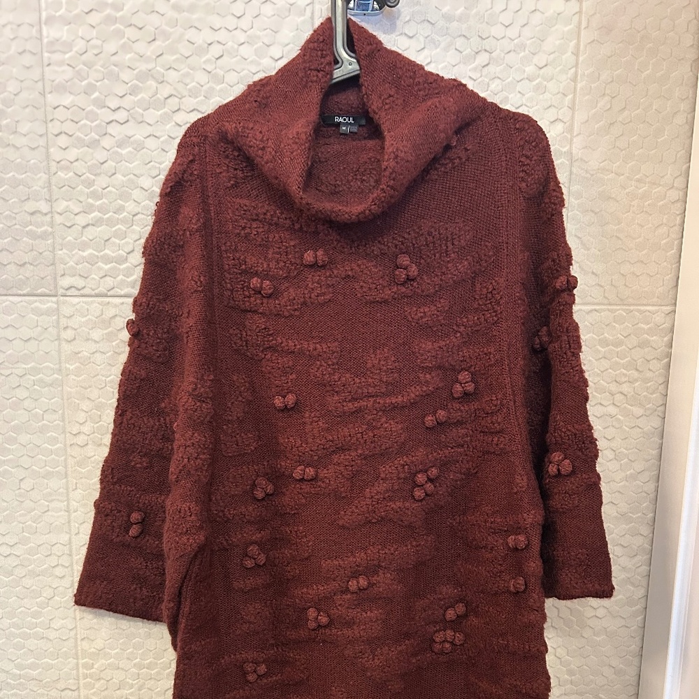 RAOUL Burgundy / Cranberry Luxury Knit Sweater (mini dress) - Size M - EUC